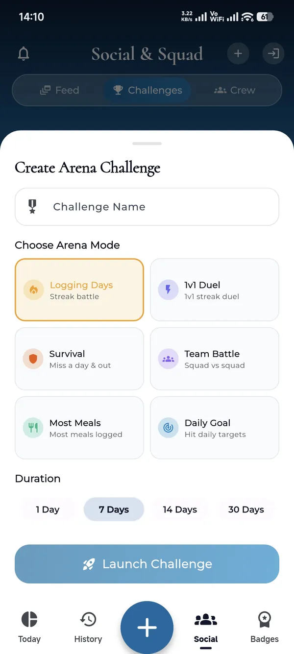 Challenge arena
