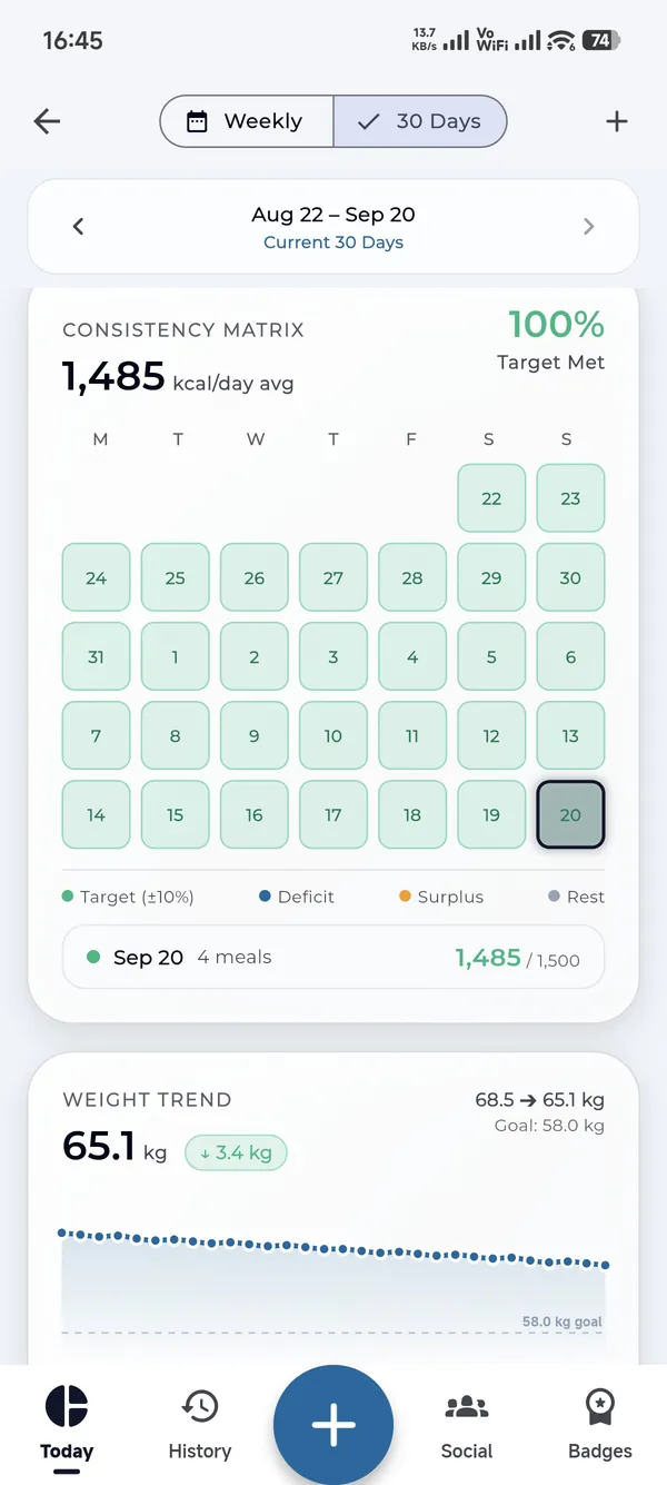 Real 30-day monthly report